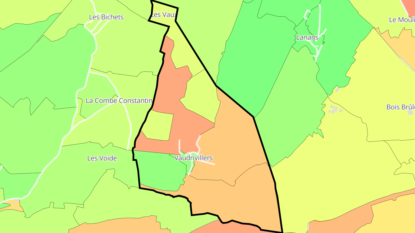 Carte des prix de l'immobilier Vaudrivillers