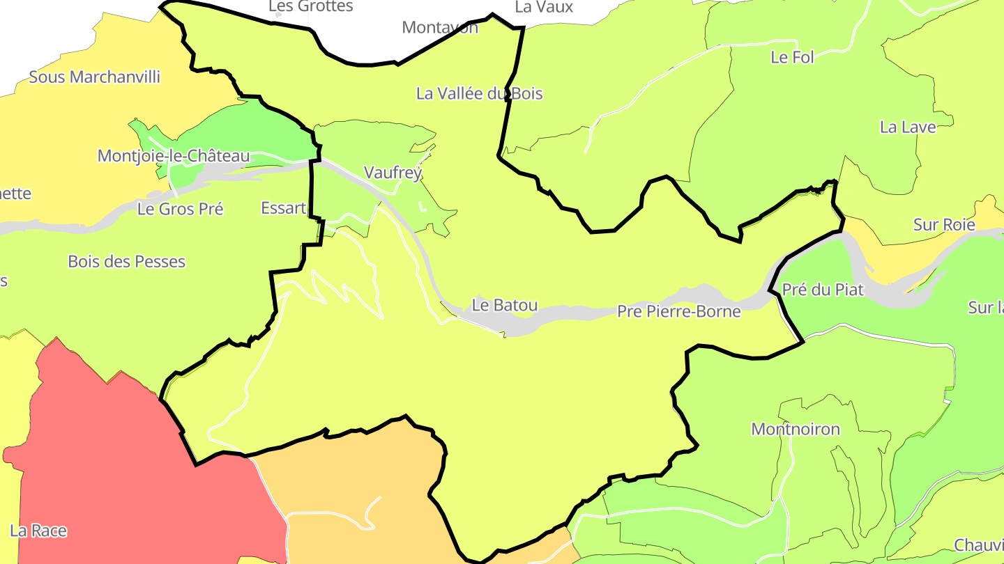 Carte des prix de l'immobilier Vaufrey