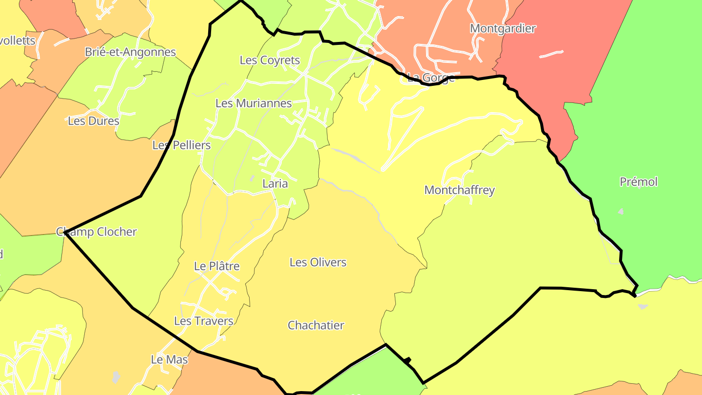 Carte des prix de l'immobilier Vaulnaveys-le-Bas