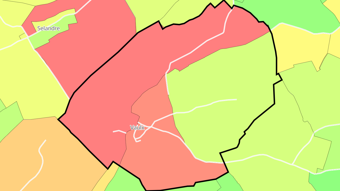 Carte des prix de l'immobilier Vaulx
