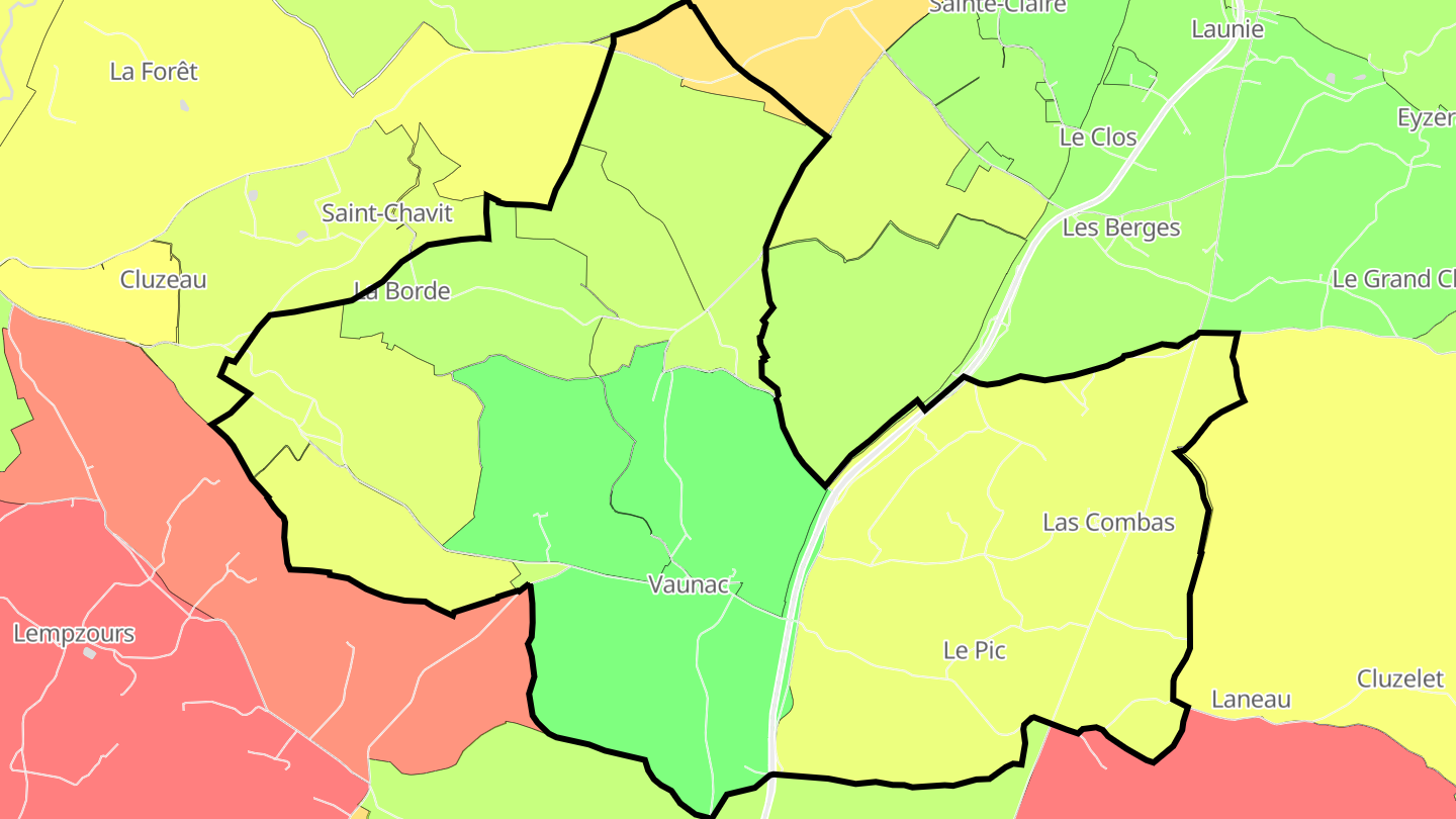 Carte des prix de l'immobilier Vaunac