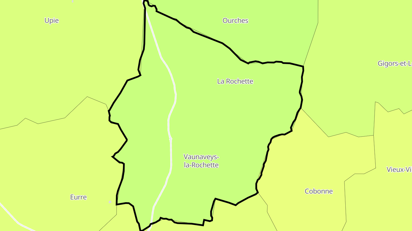 Carte des prix de l'immobilier Vaunaveys-la-Rochette