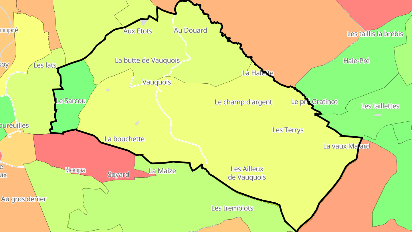 Carte des prix de l'immobilier Vauquois