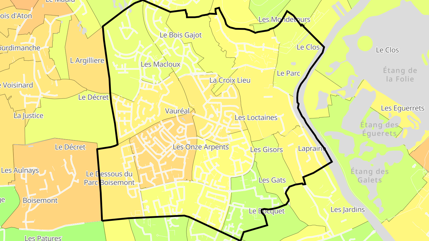 Carte des prix de l'immobilier Vauréal