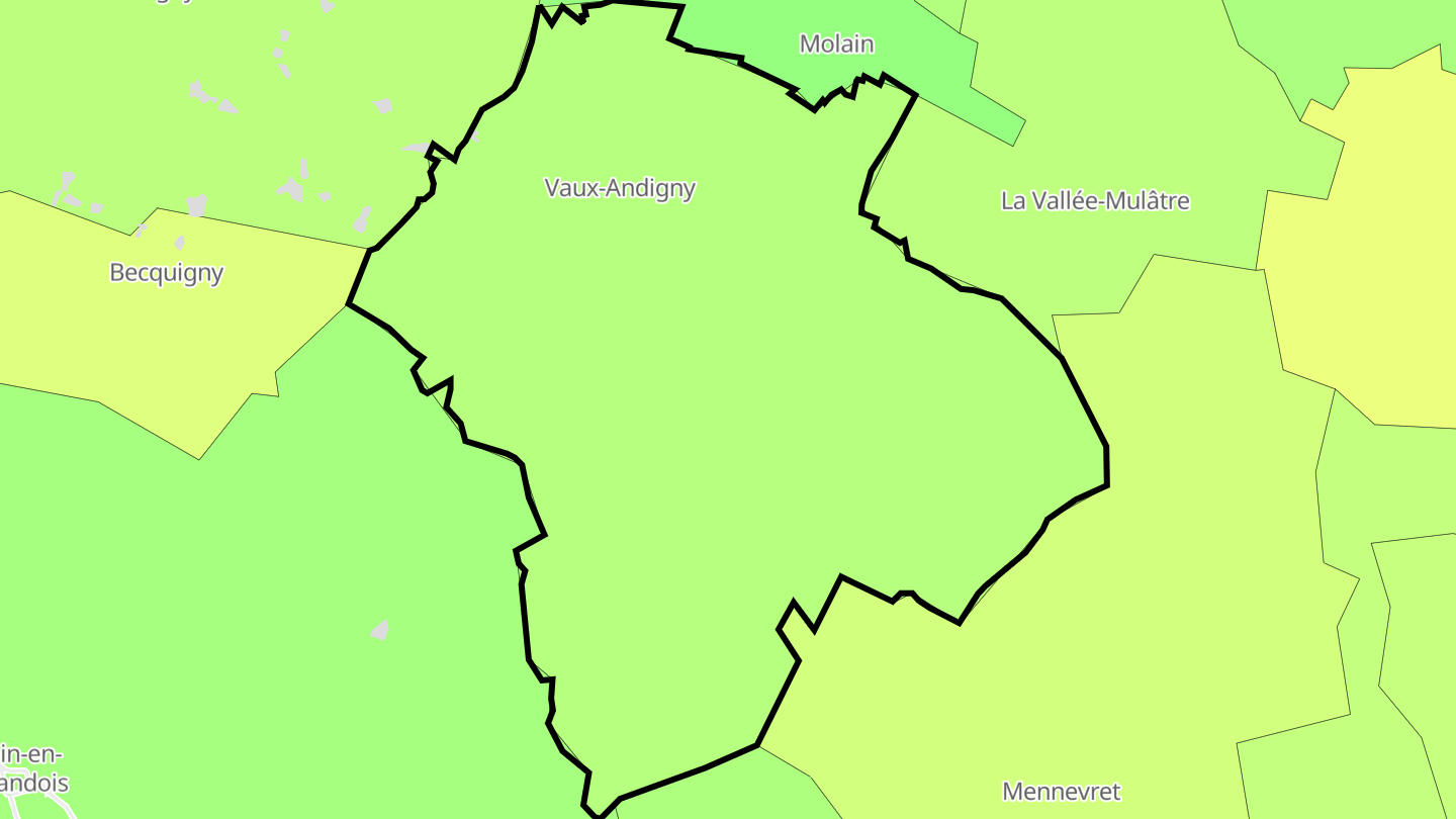 Carte des prix de l'immobilier Vaux-Andigny
