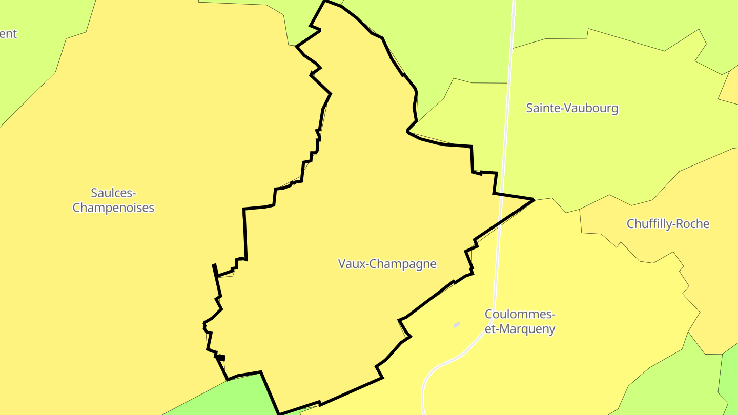 Carte des prix de l'immobilier Vaux-Champagne