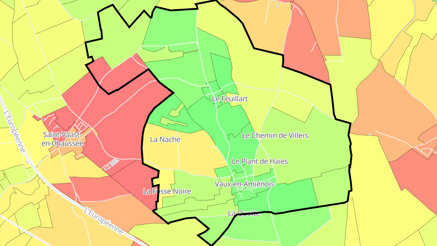 Carte des prix de l'immobilier Vaux-en-Amiénois