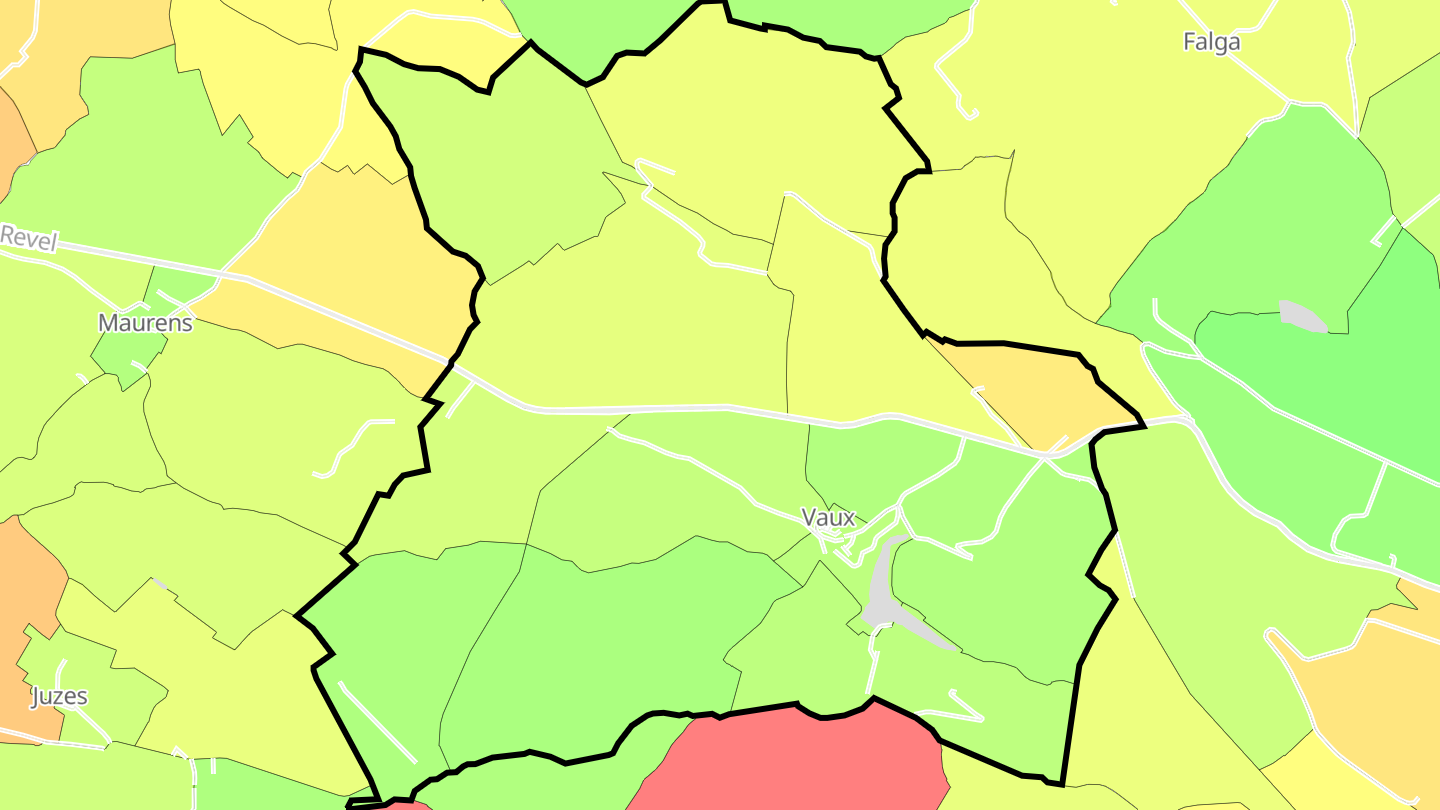 Carte des prix de l'immobilier Vaux