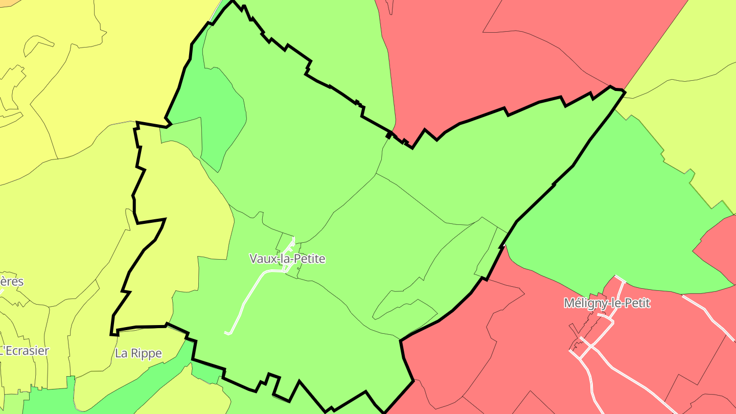 Carte des prix de l'immobilier Vaux-la-Petite