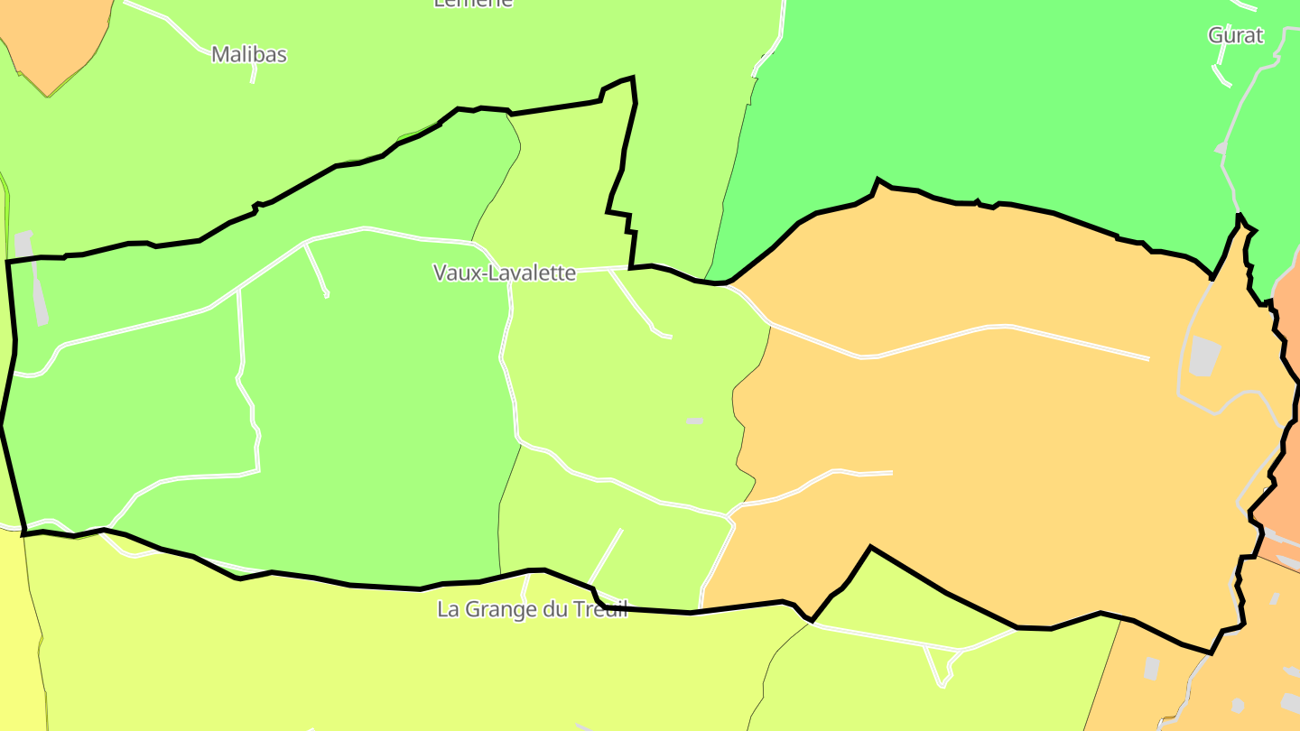 Carte des prix de l'immobilier Vaux-Lavalette