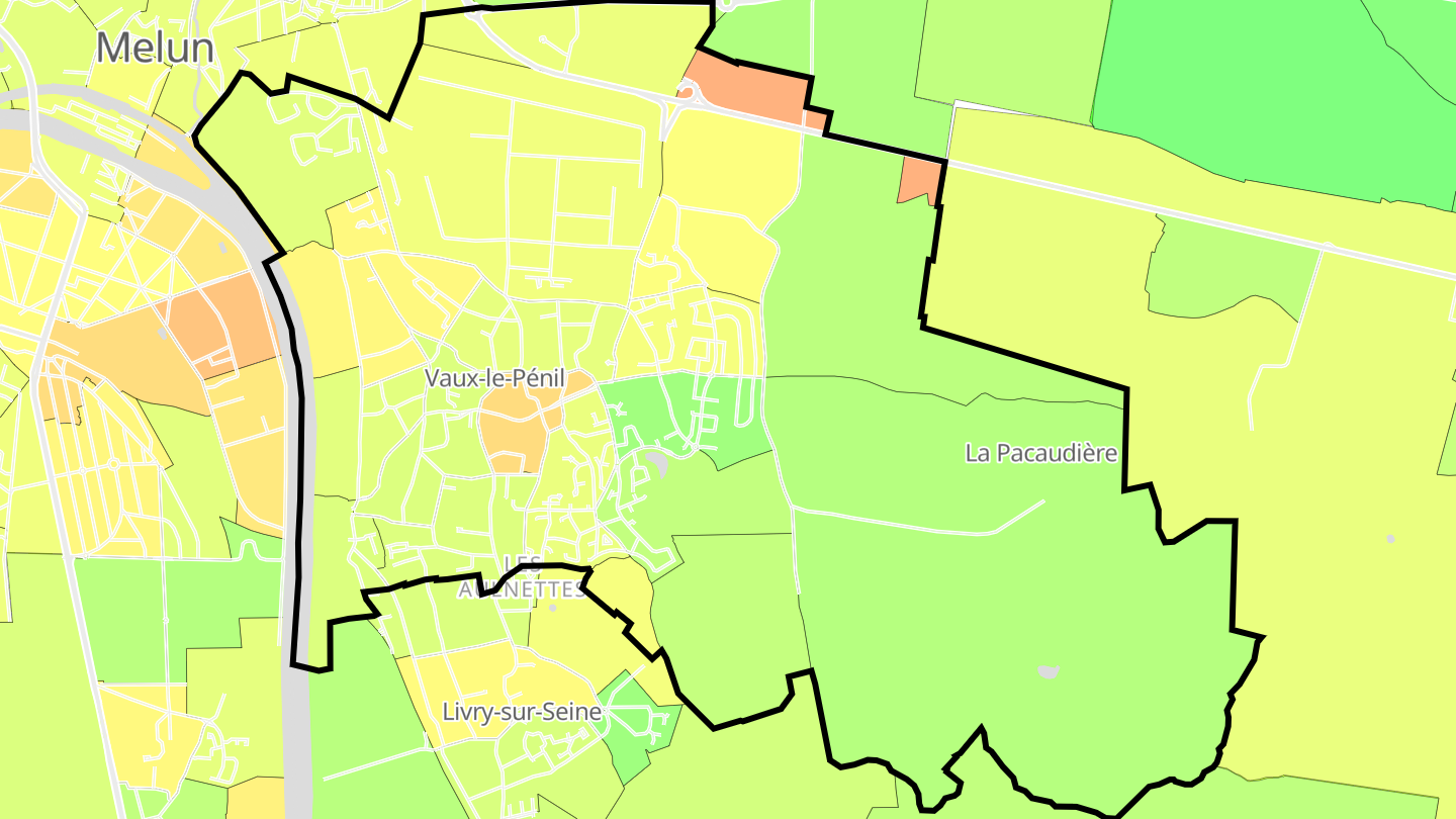 Carte des prix de l'immobilier Vaux-le-Pénil