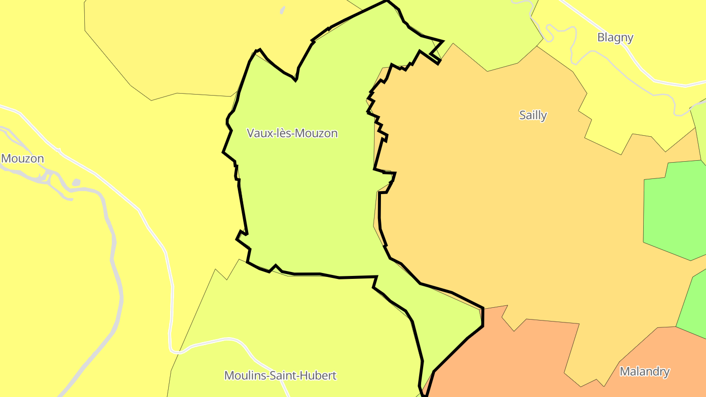 Carte des prix de l'immobilier Vaux-lès-Mouzon