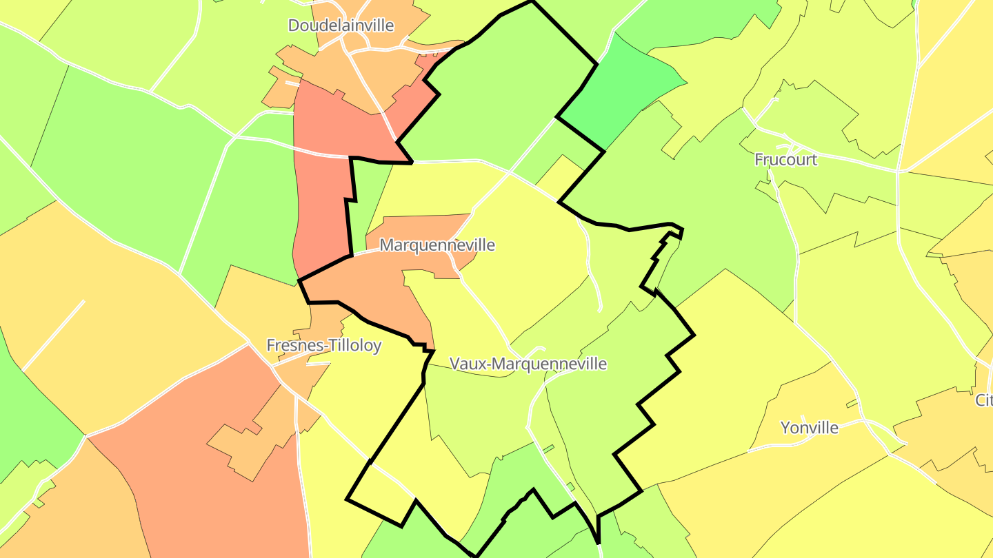 Carte des prix de l'immobilier Vaux-Marquenneville