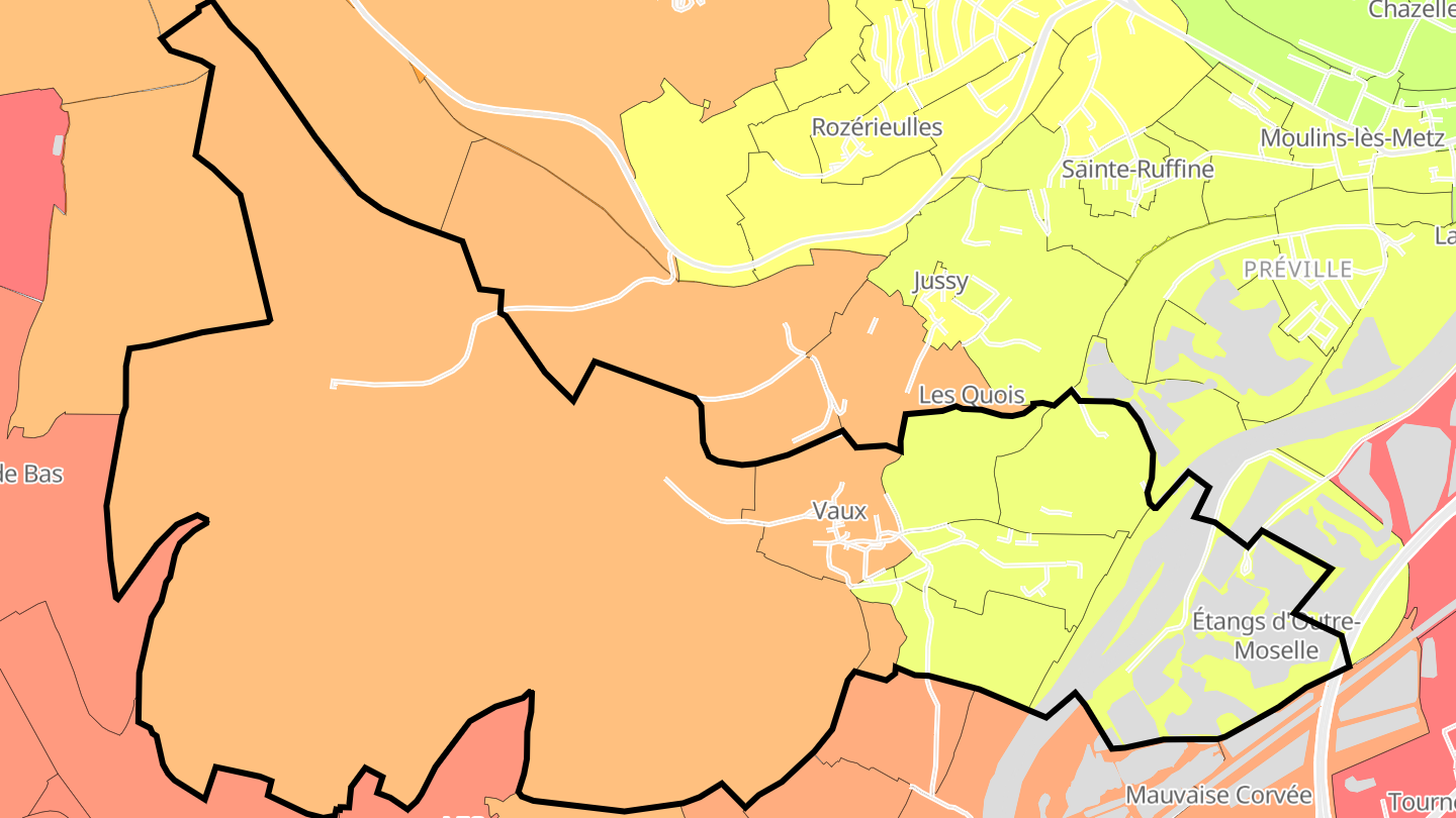 Carte des prix de l'immobilier Vaux