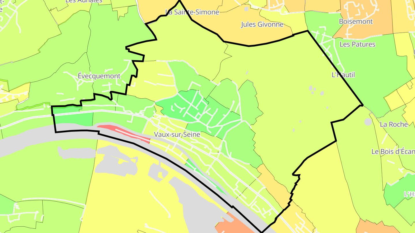 Carte des prix de l'immobilier Vaux-sur-Seine