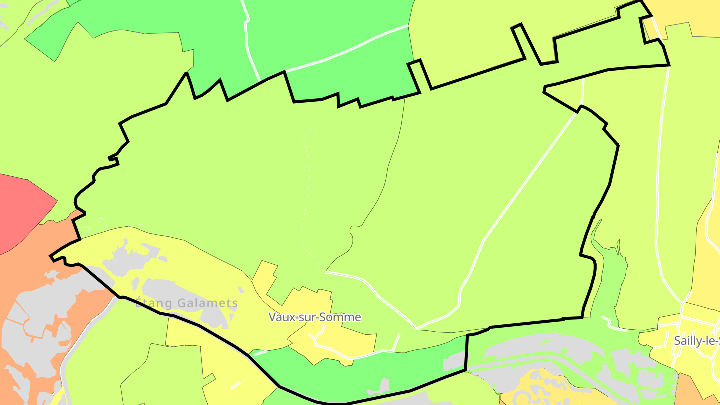Carte des prix de l'immobilier Vaux-sur-Somme