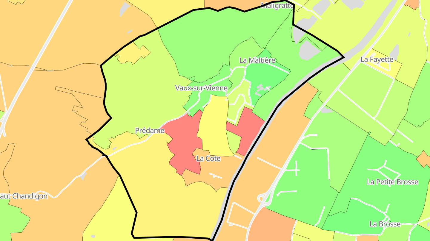 Carte des prix de l'immobilier Vaux-sur-Vienne