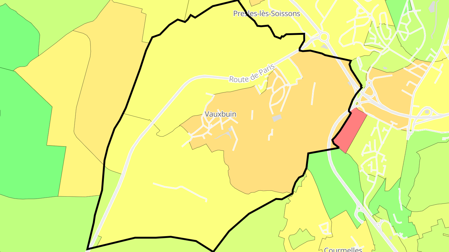 Carte des prix de l'immobilier Vauxbuin