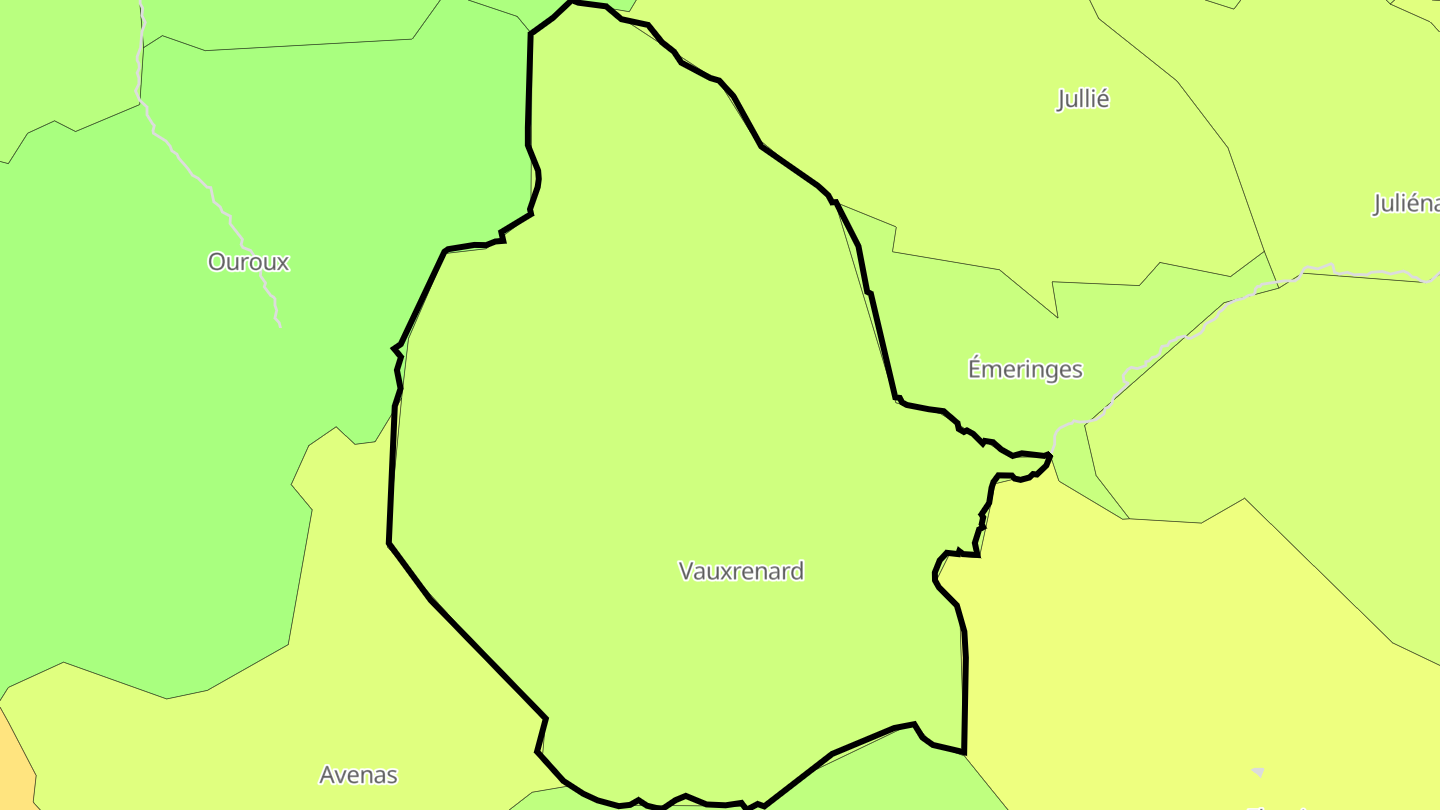 Carte des prix de l'immobilier Vauxrenard