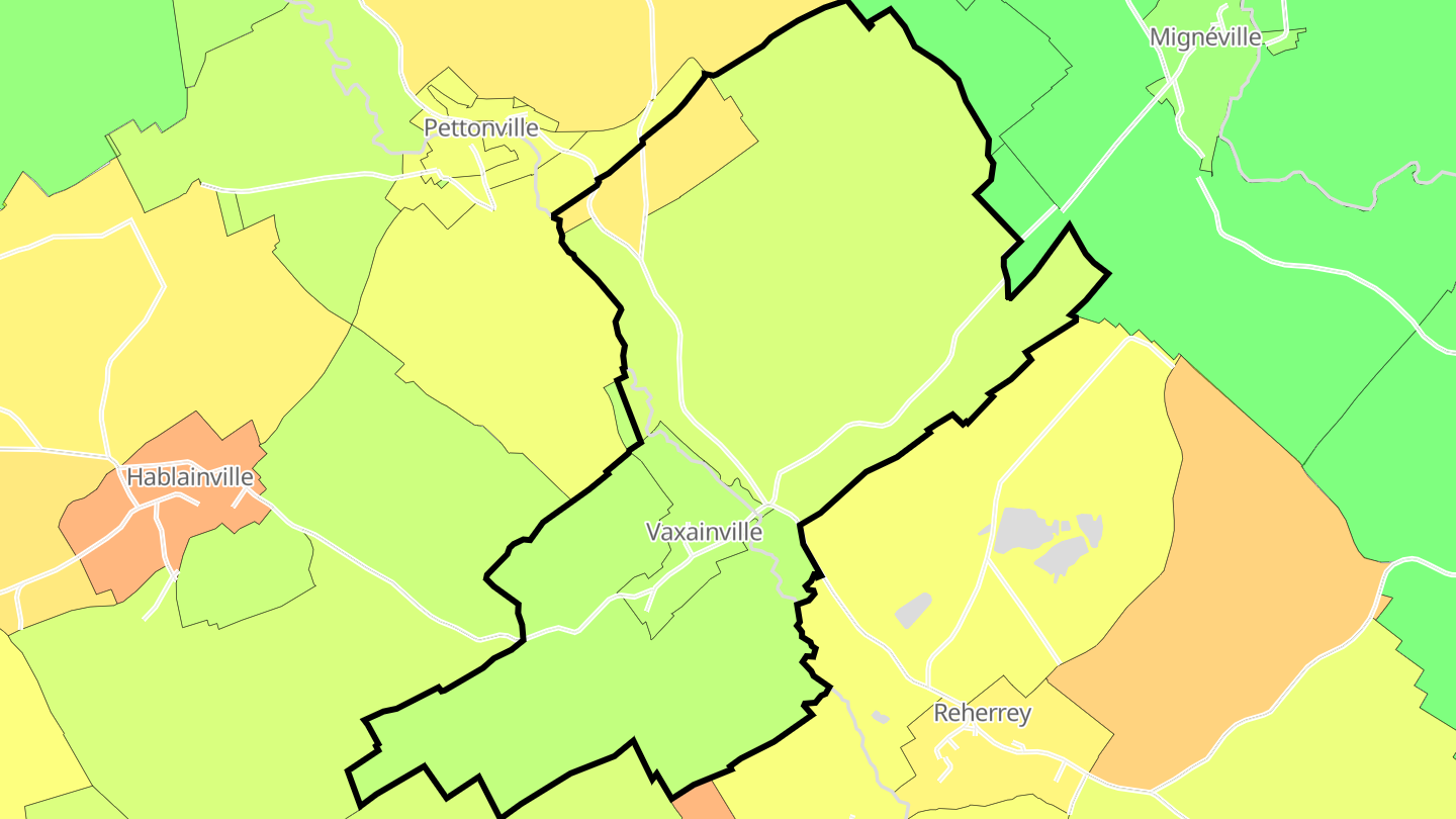 Carte des prix de l'immobilier Vaxainville