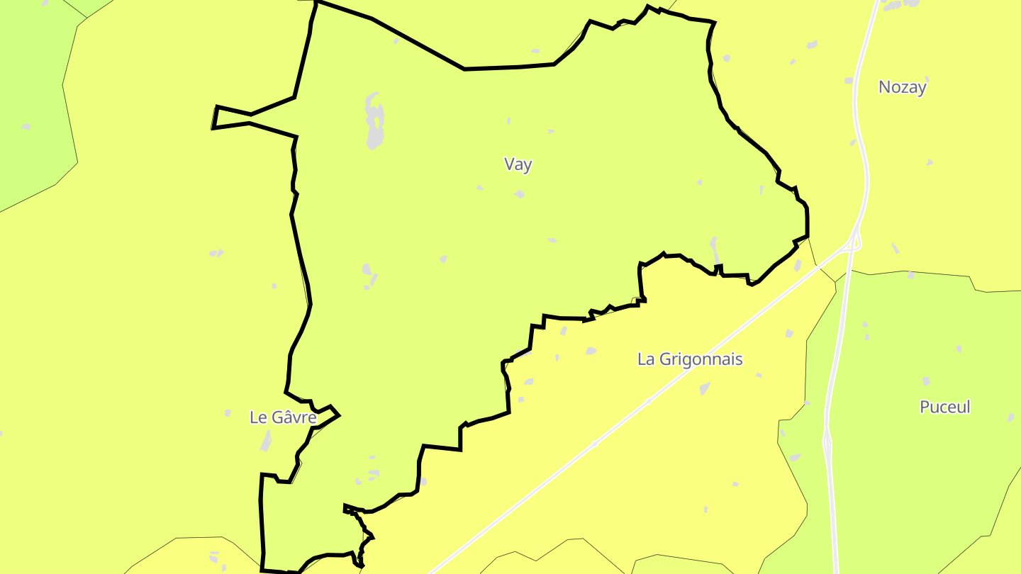 Carte des prix de l'immobilier Vay