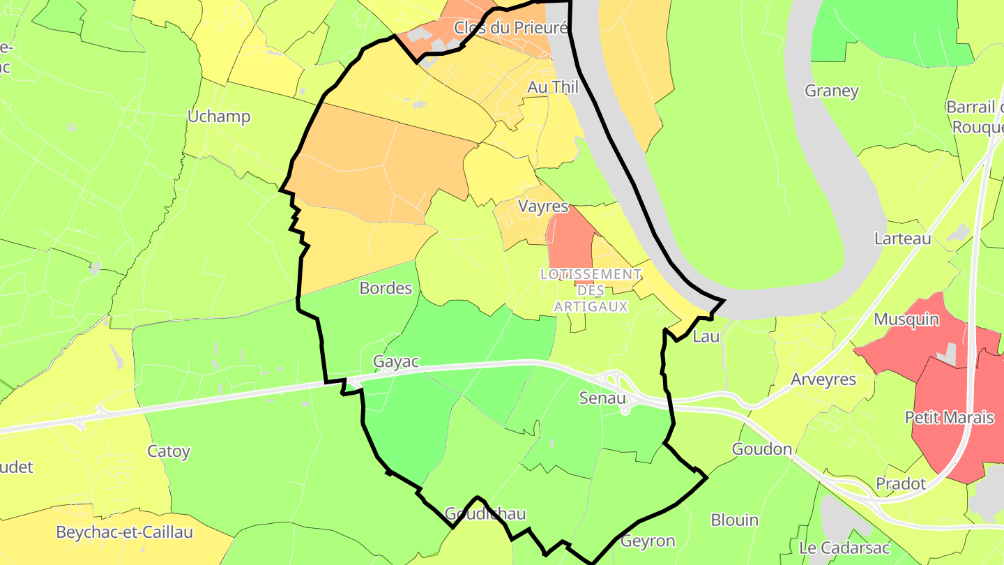Carte des prix de l'immobilier Vayres