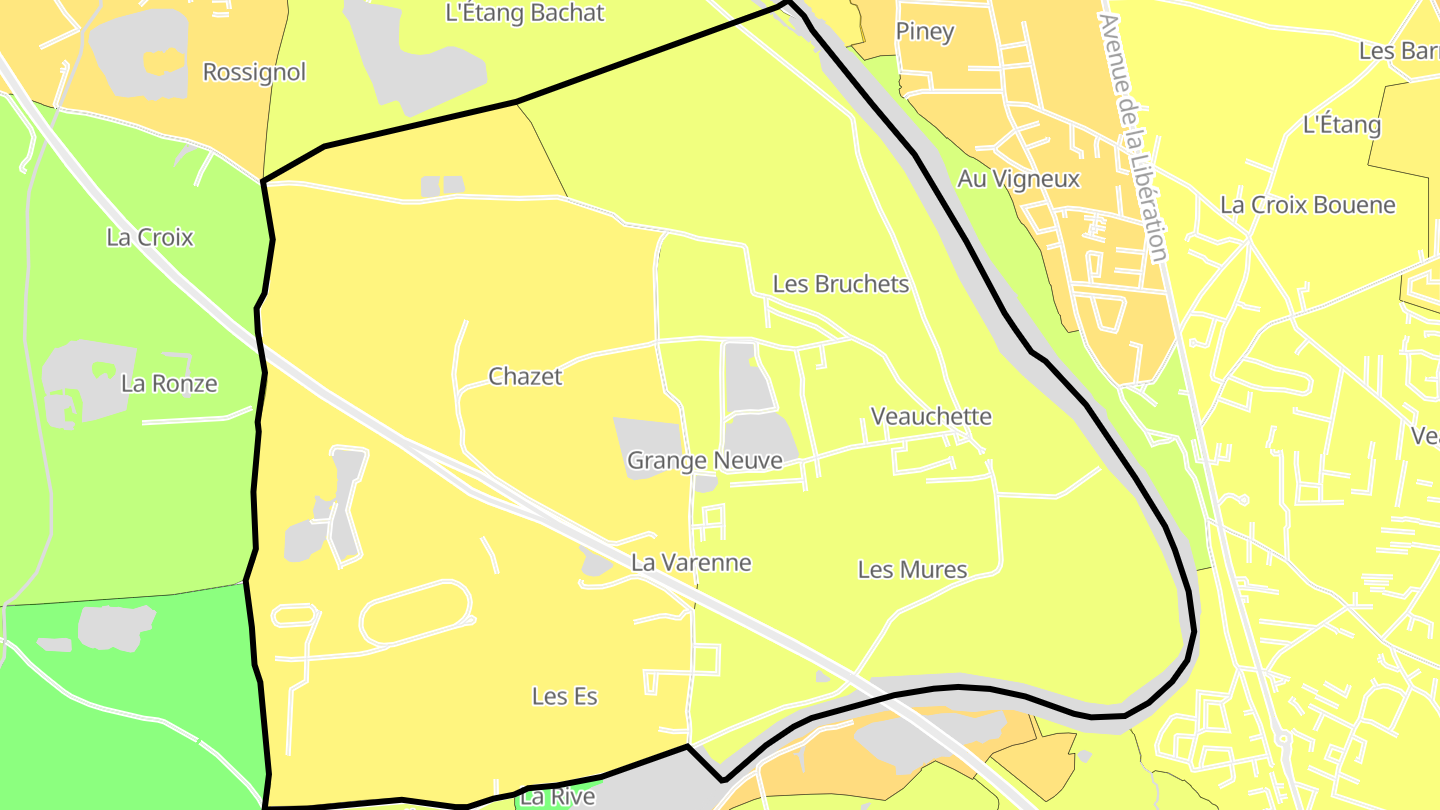 Carte des prix de l'immobilier Veauchette