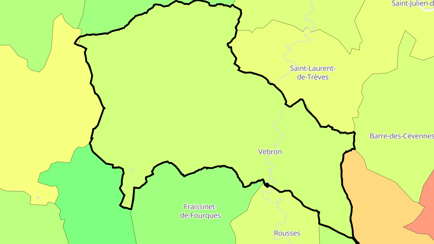 Carte des prix de l'immobilier Vebron