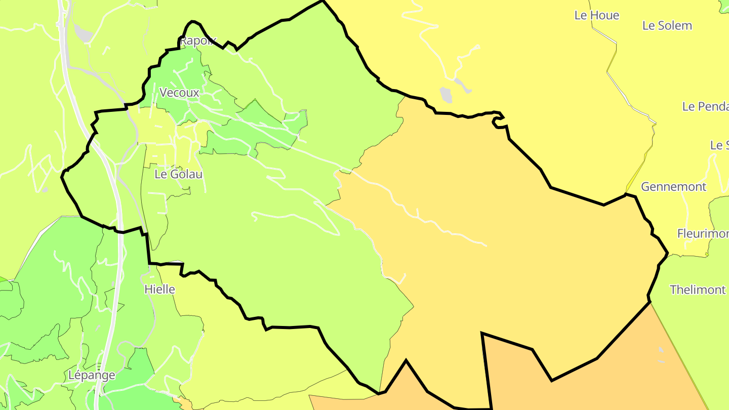 Carte des prix de l'immobilier Vecoux