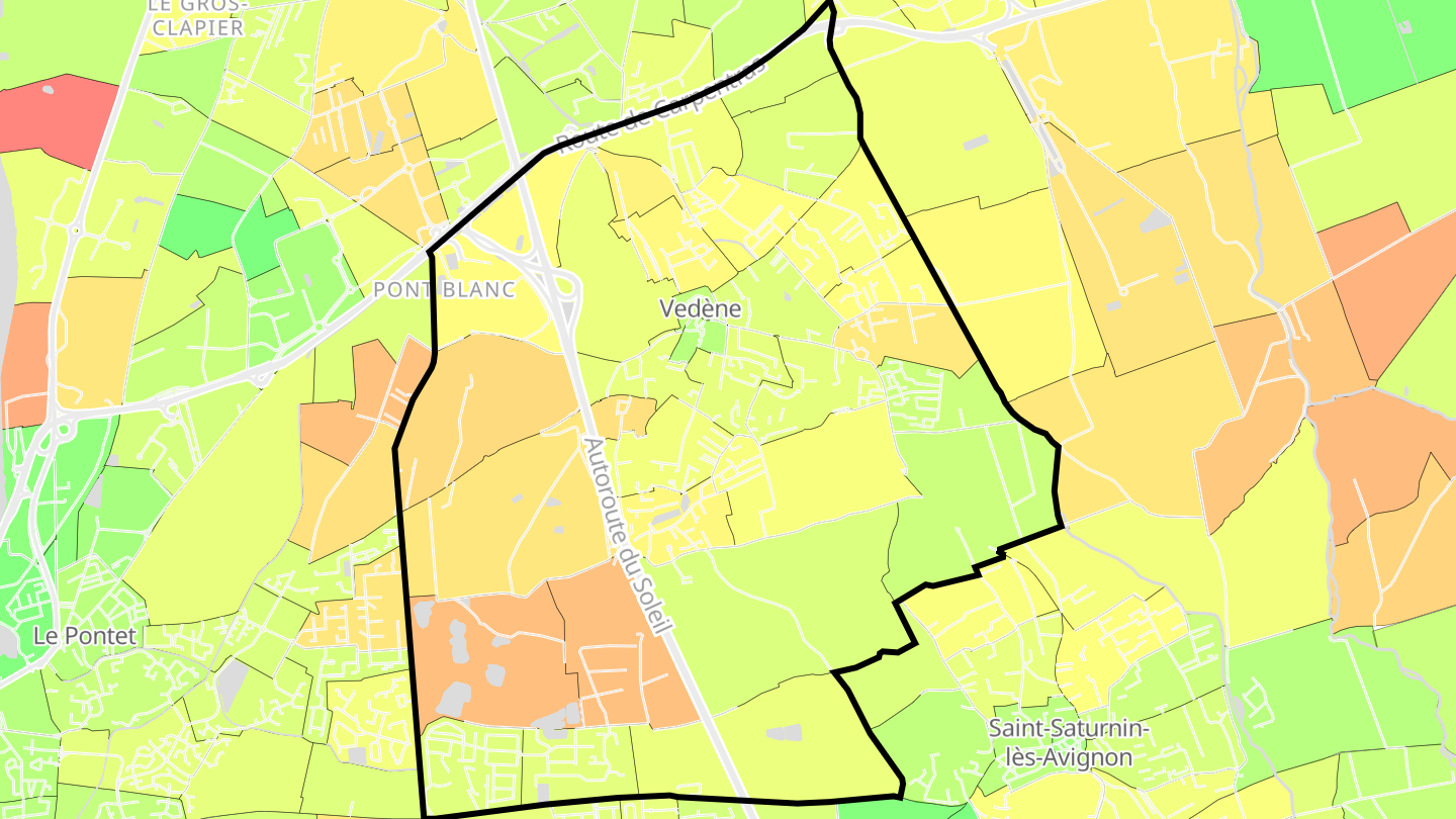 Carte des prix de l'immobilier Vedène