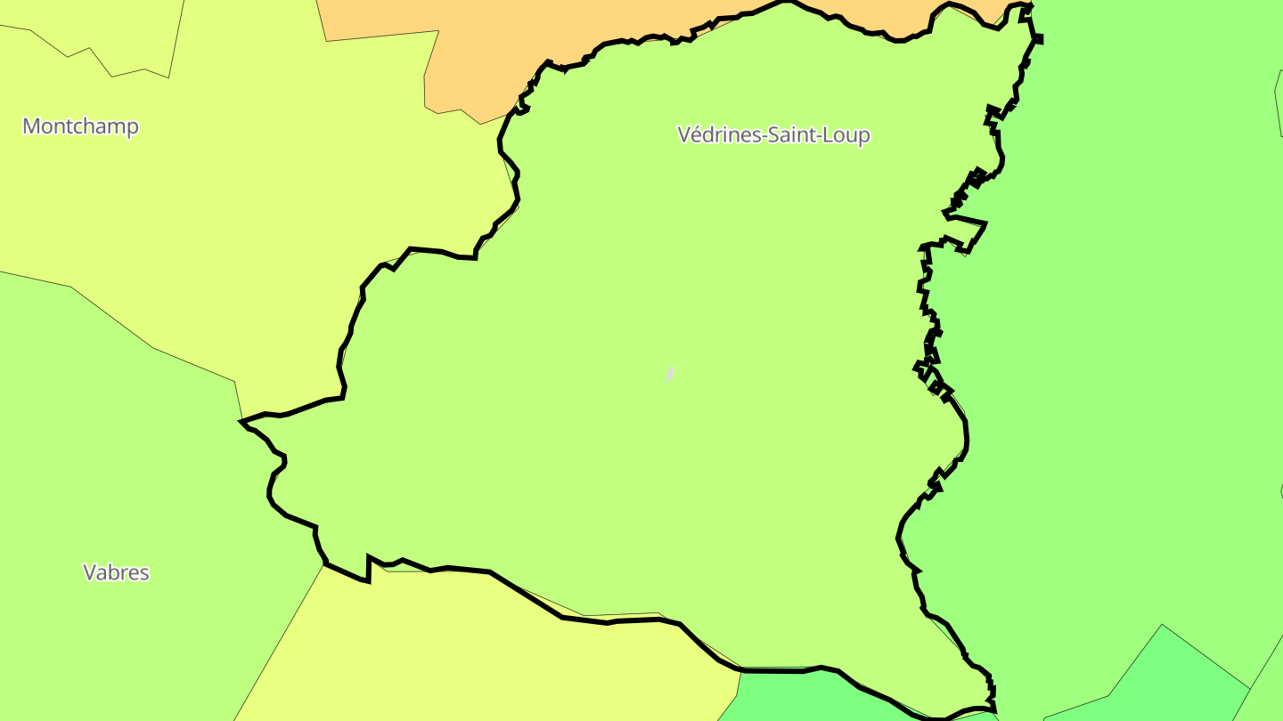 Carte des prix de l'immobilier Védrines-Saint-Loup