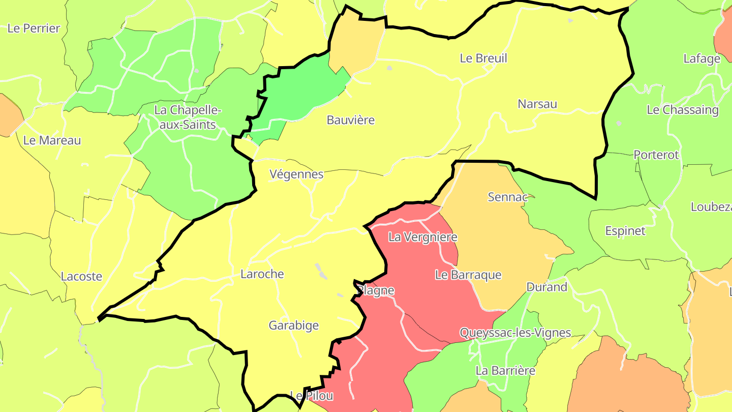 Carte des prix de l'immobilier Végennes