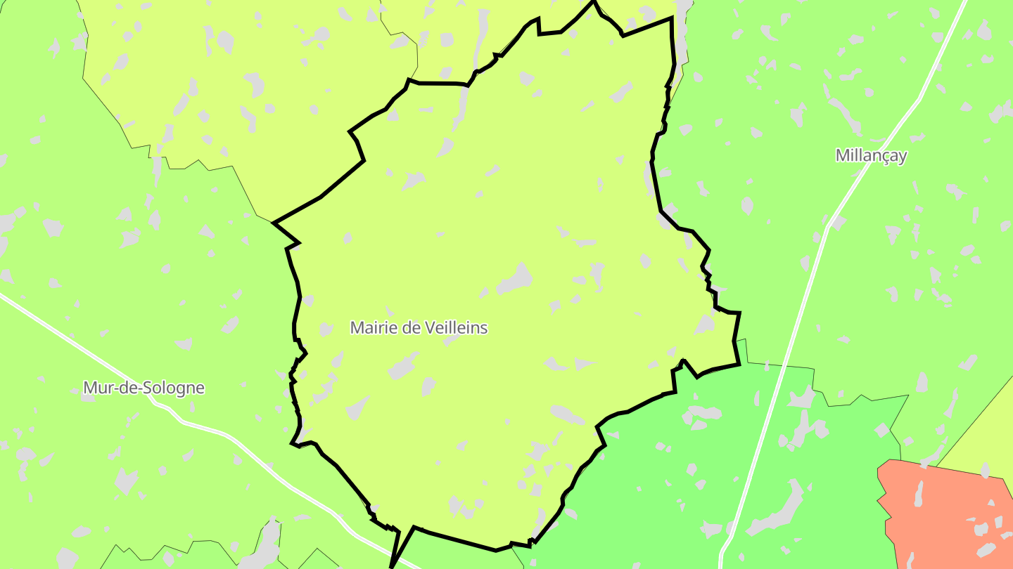 Carte des prix de l'immobilier Veilleins