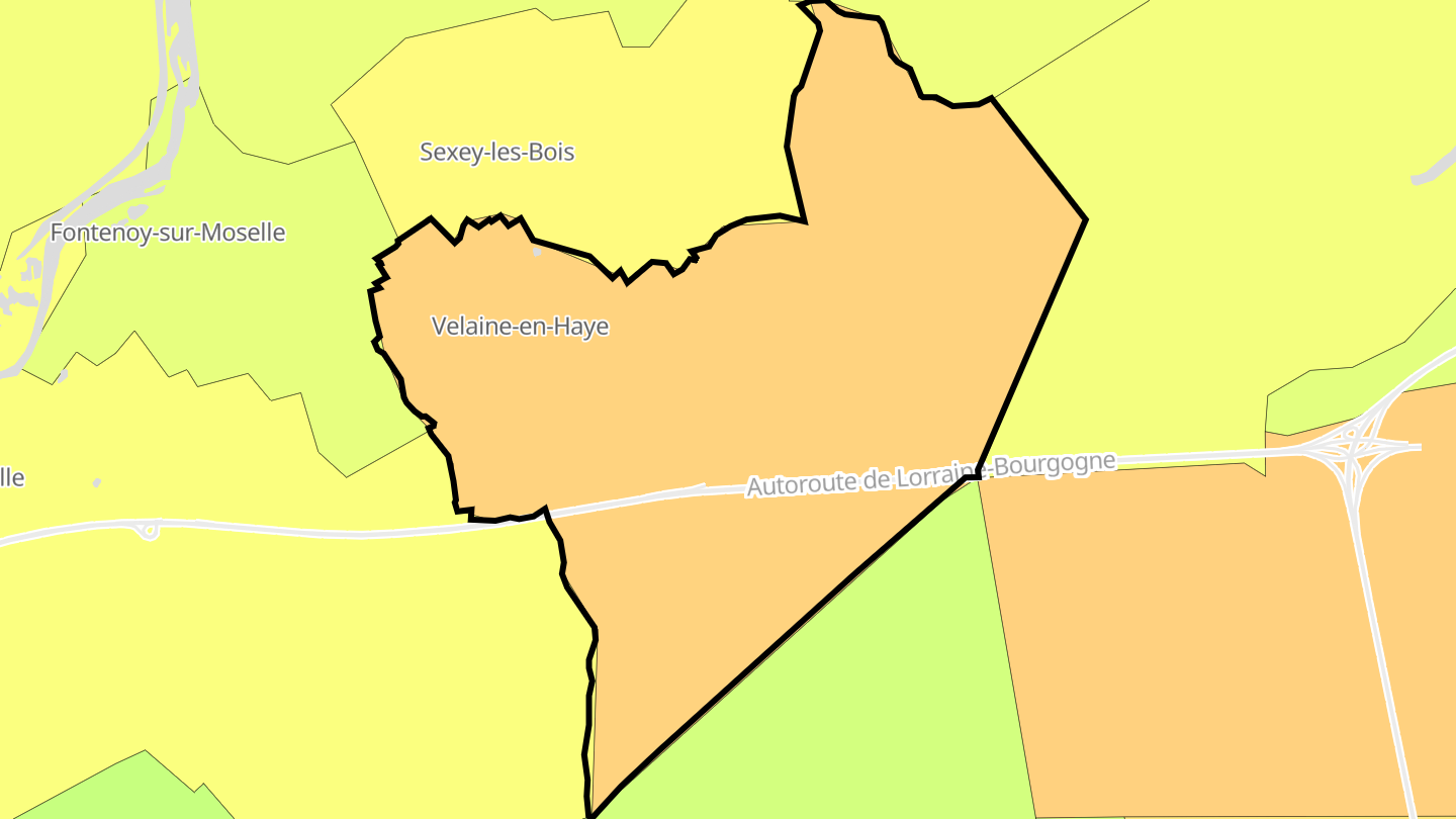 Carte des prix de l'immobilier Velaine-en-Haye