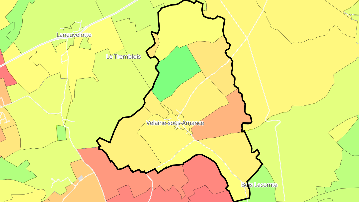 Carte des prix de l'immobilier Velaine-sous-Amance