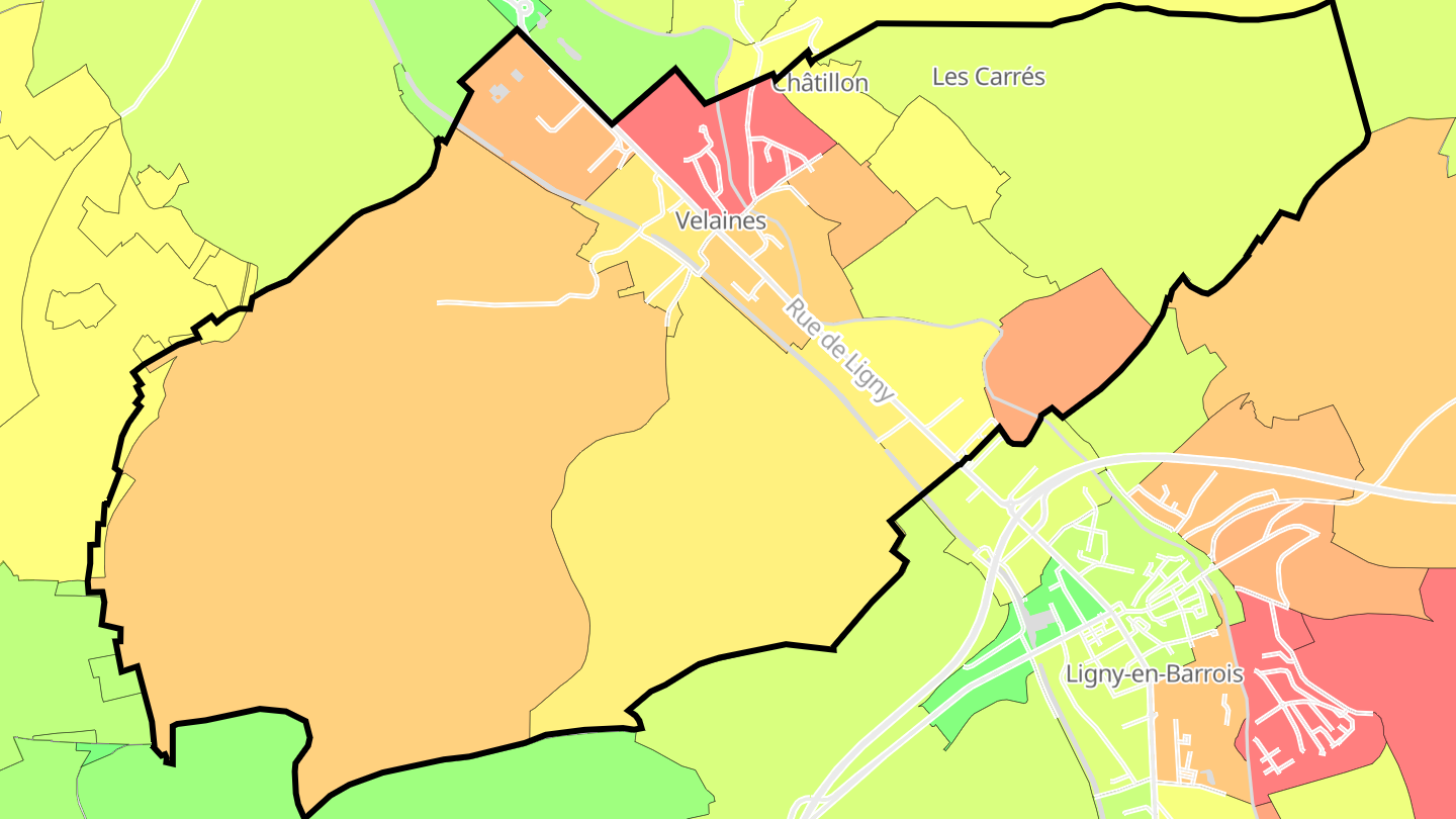 Carte des prix de l'immobilier Velaines