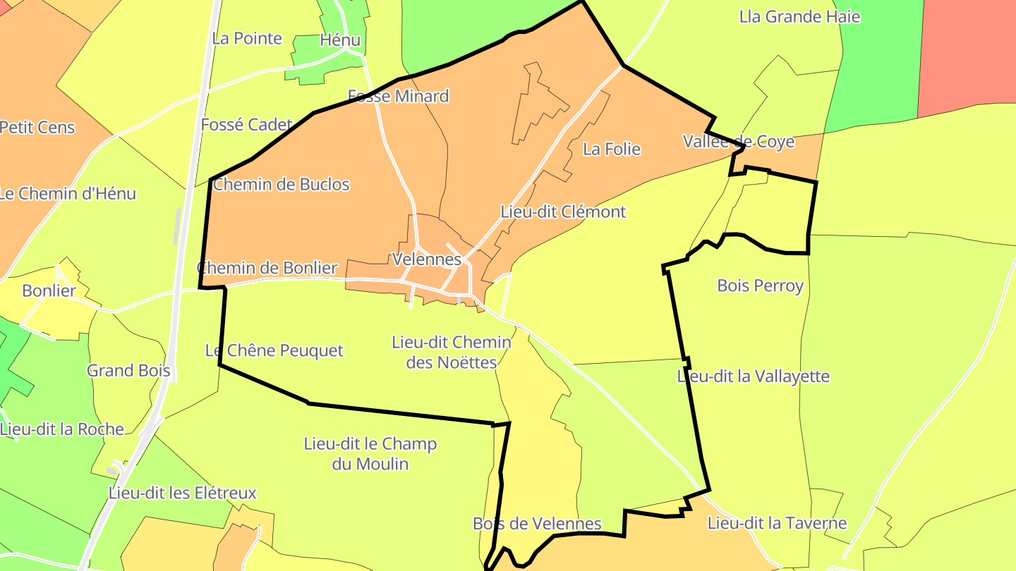 Carte des prix de l'immobilier Velennes