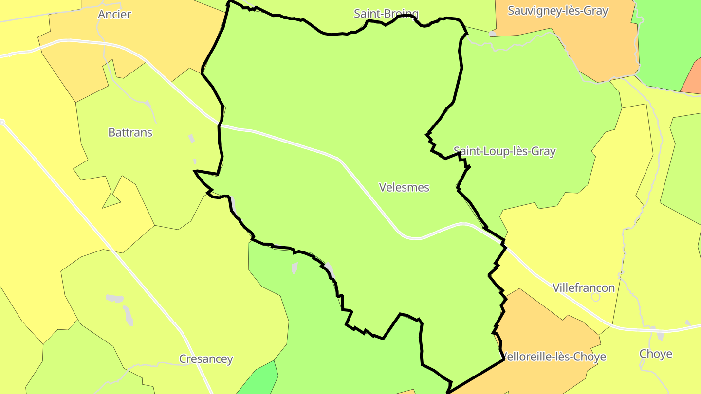 Carte des prix de l'immobilier Velesmes-Échevanne