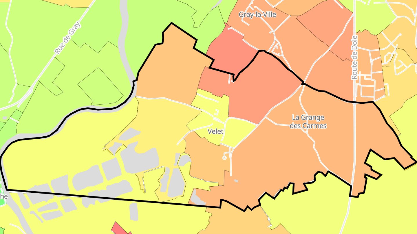Carte des prix de l'immobilier Velet