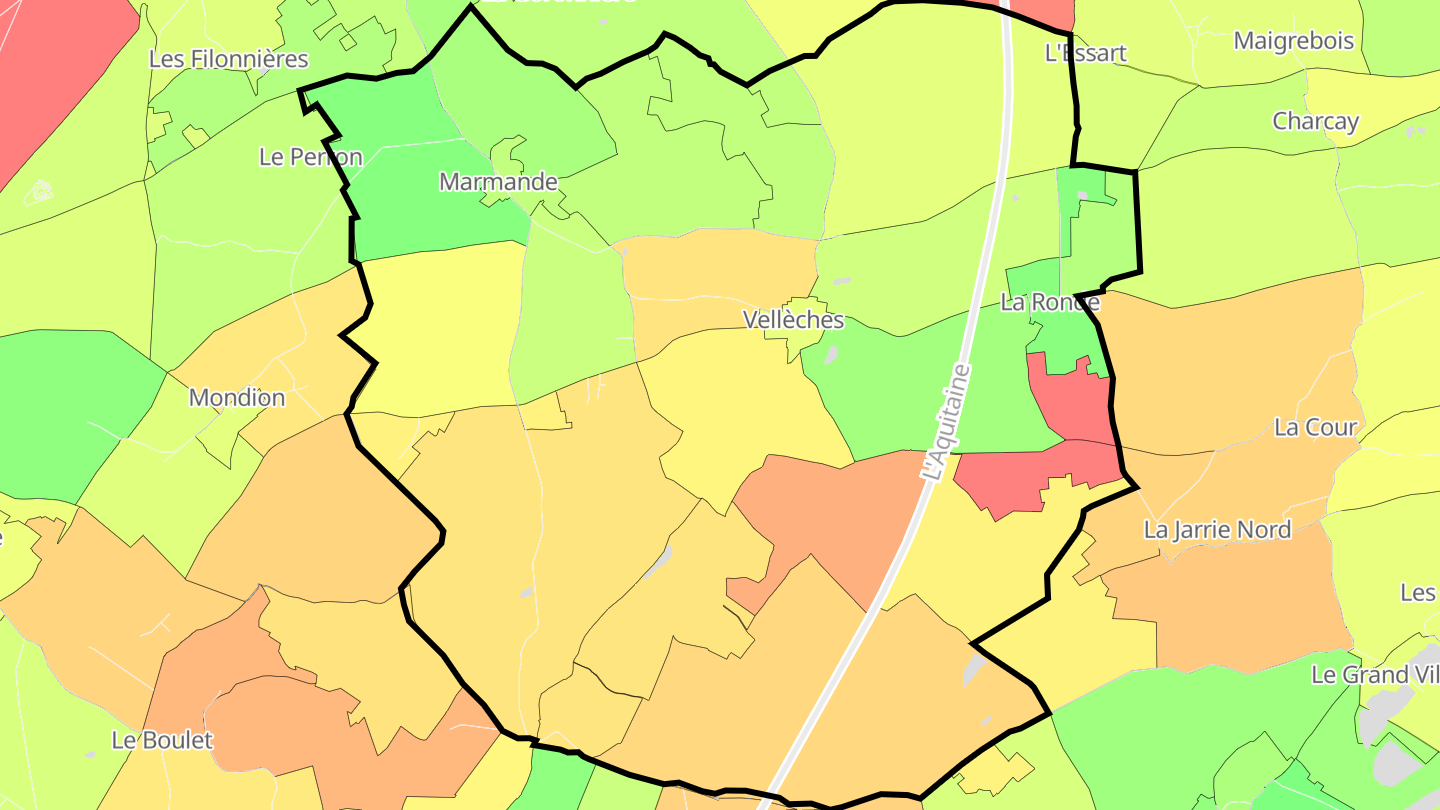 Carte des prix de l'immobilier Vellèches