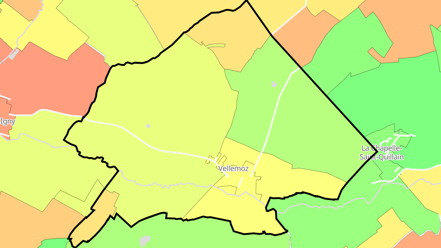 Carte des prix de l'immobilier Vellemoz