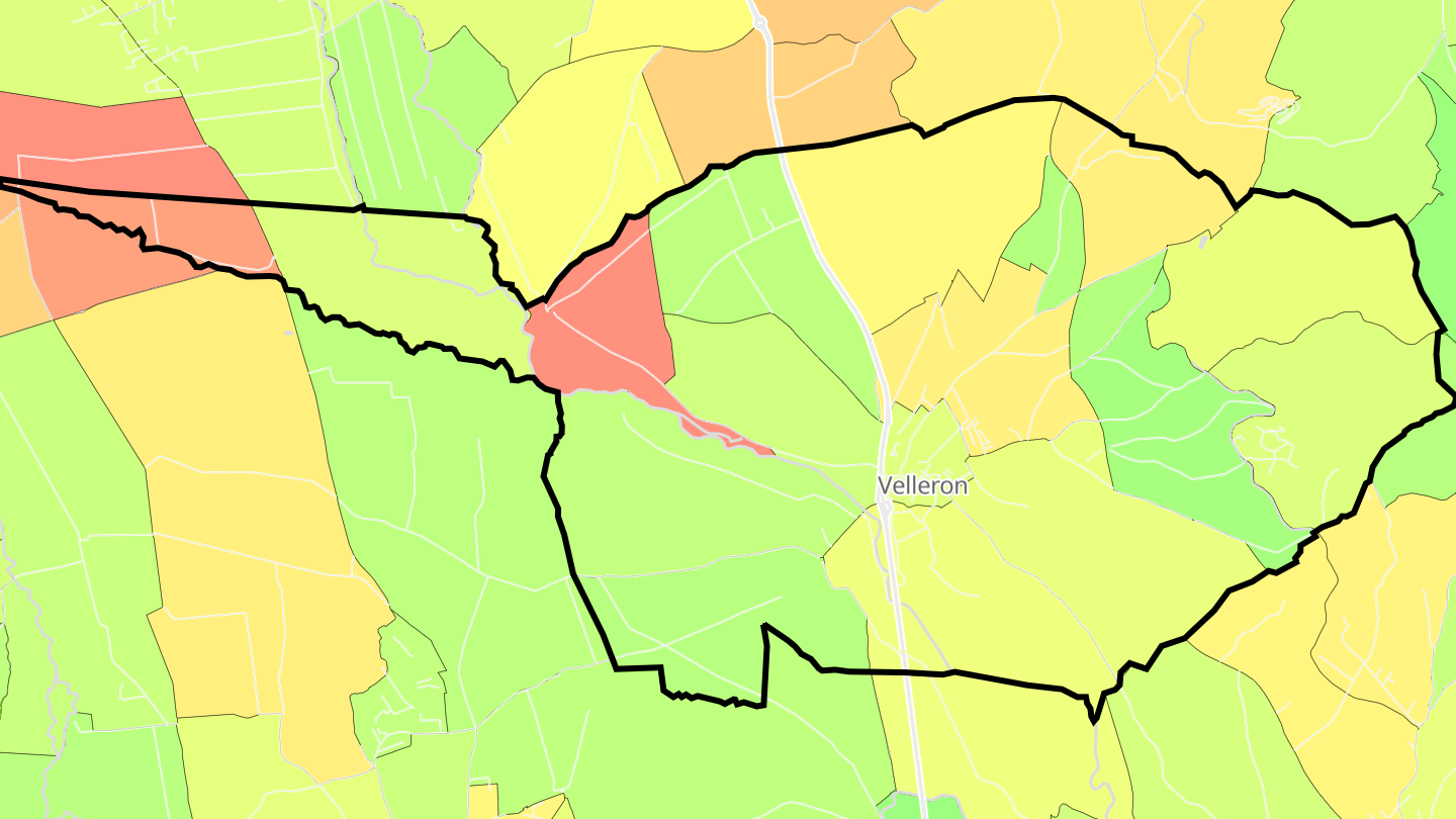 Carte des prix de l'immobilier Velleron