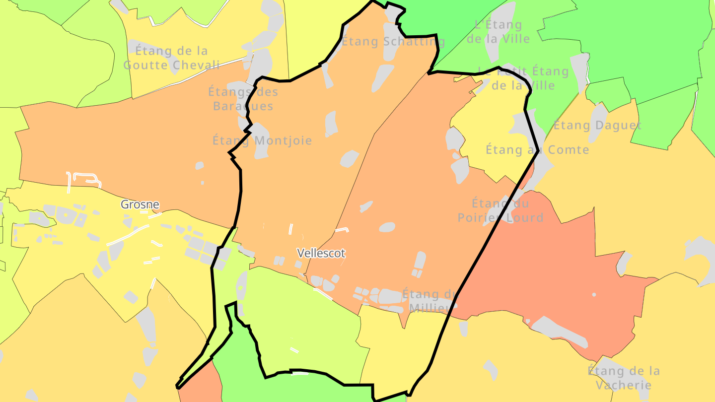 Carte des prix de l'immobilier Vellescot