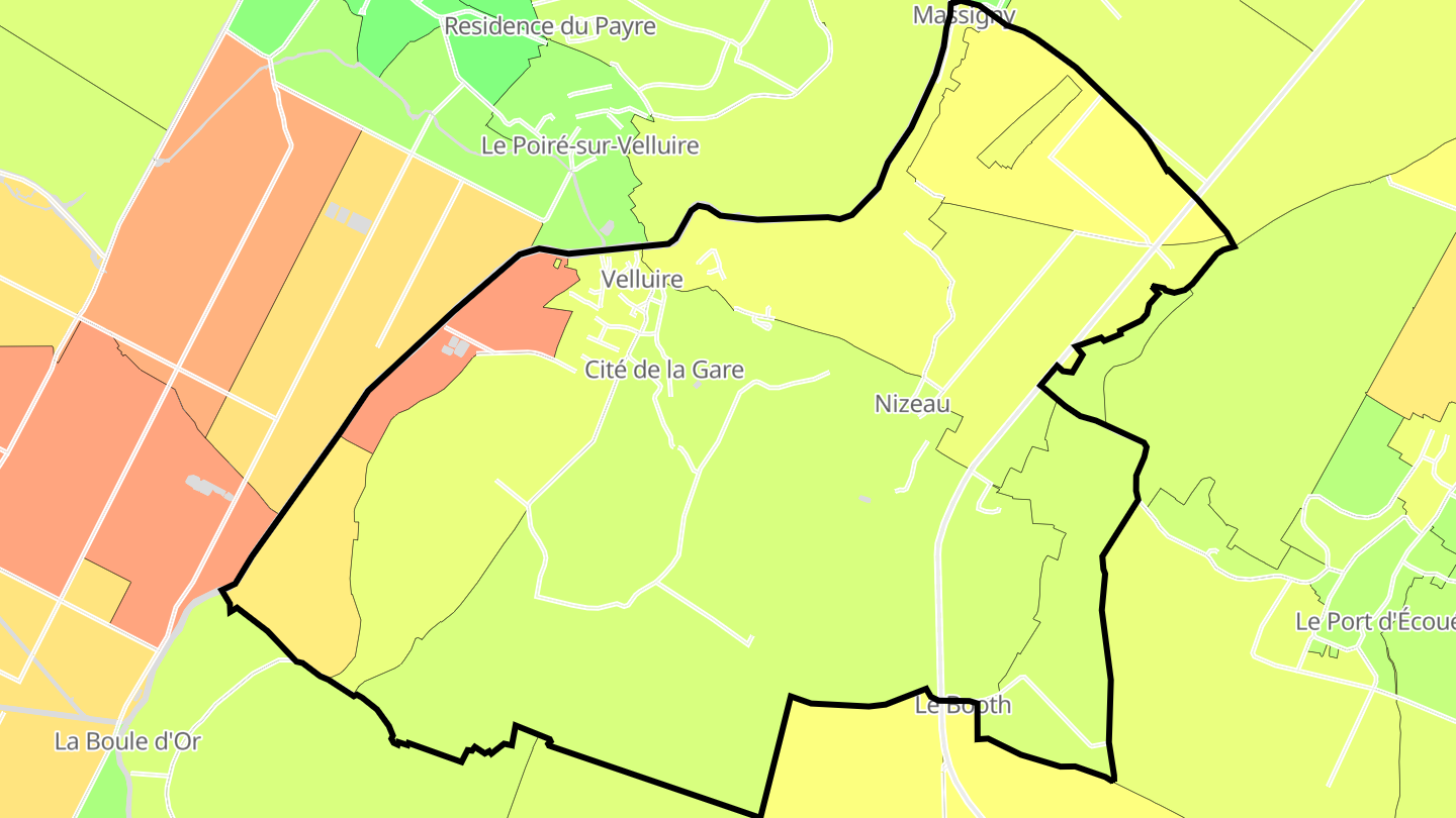 Carte des prix de l'immobilier Velluire