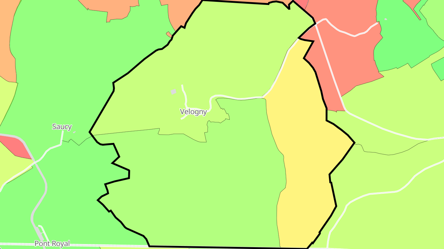 Carte des prix de l'immobilier Velogny