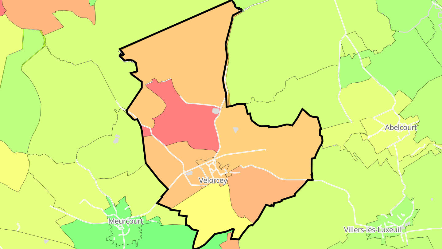 Carte des prix de l'immobilier Velorcey