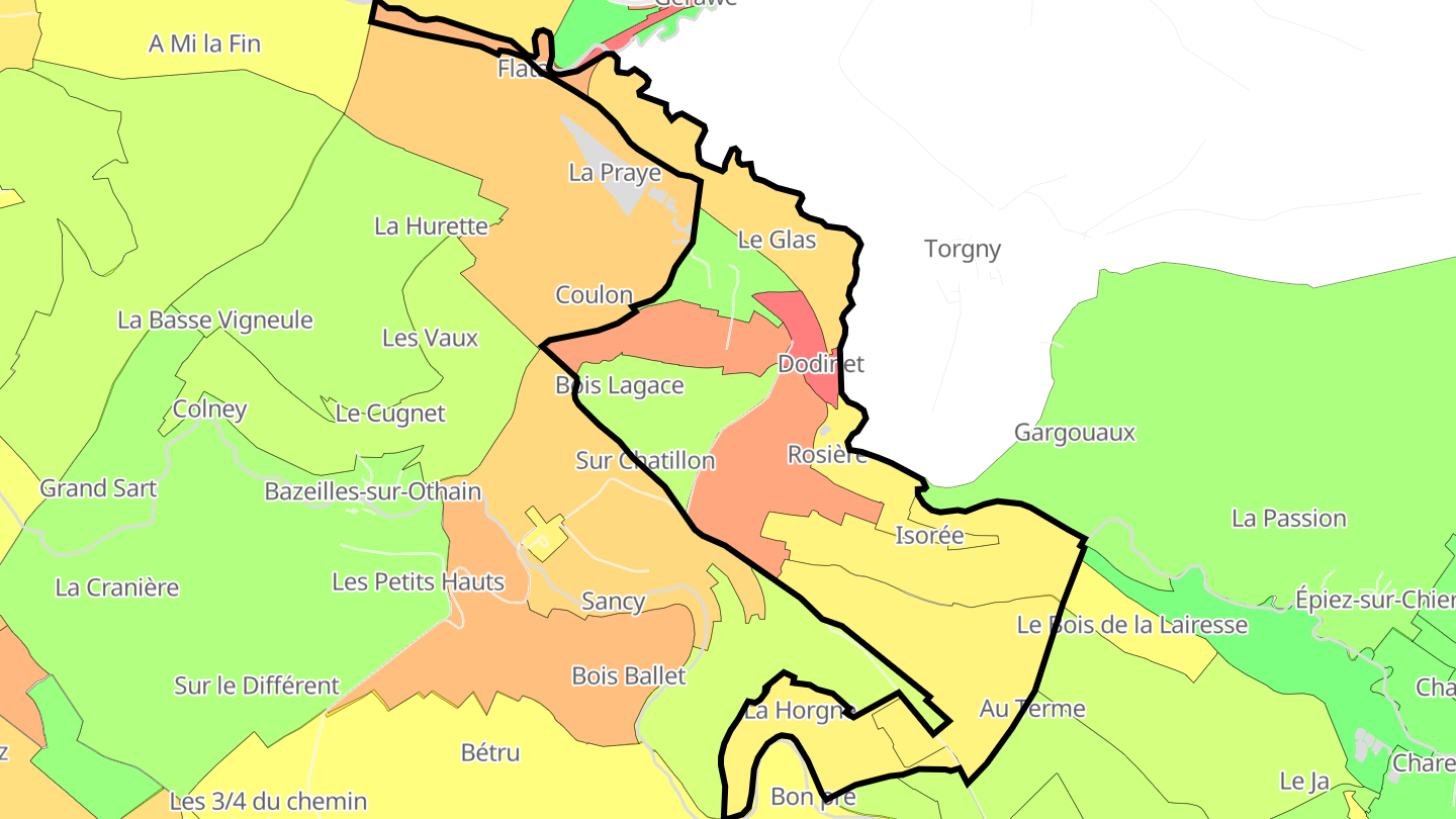 Carte des prix de l'immobilier Velosnes