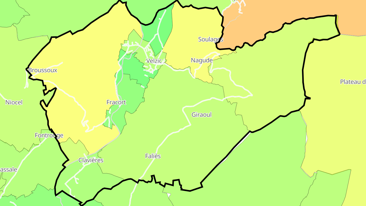 Carte des prix de l'immobilier Velzic