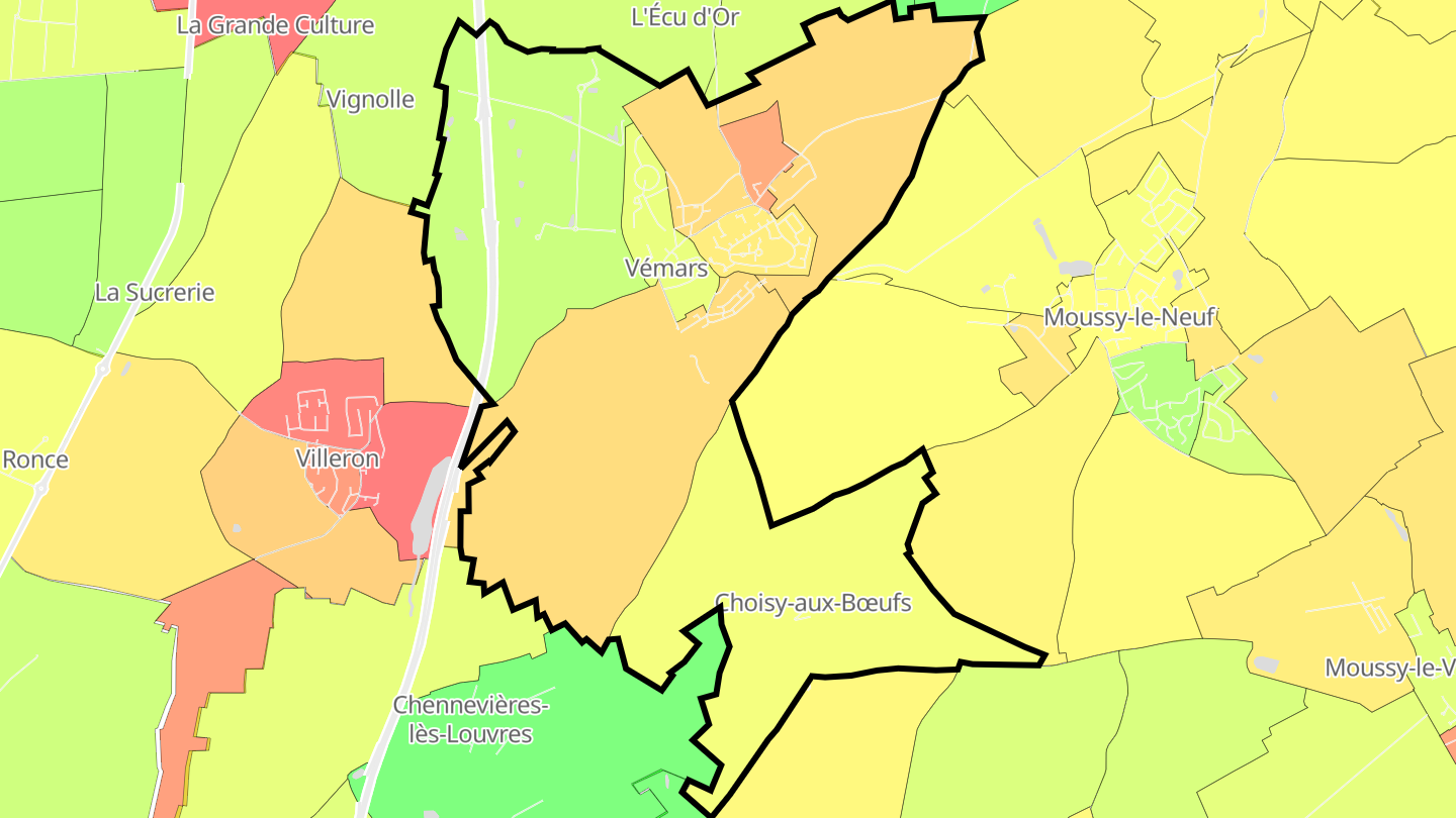 Carte des prix de l'immobilier Vémars