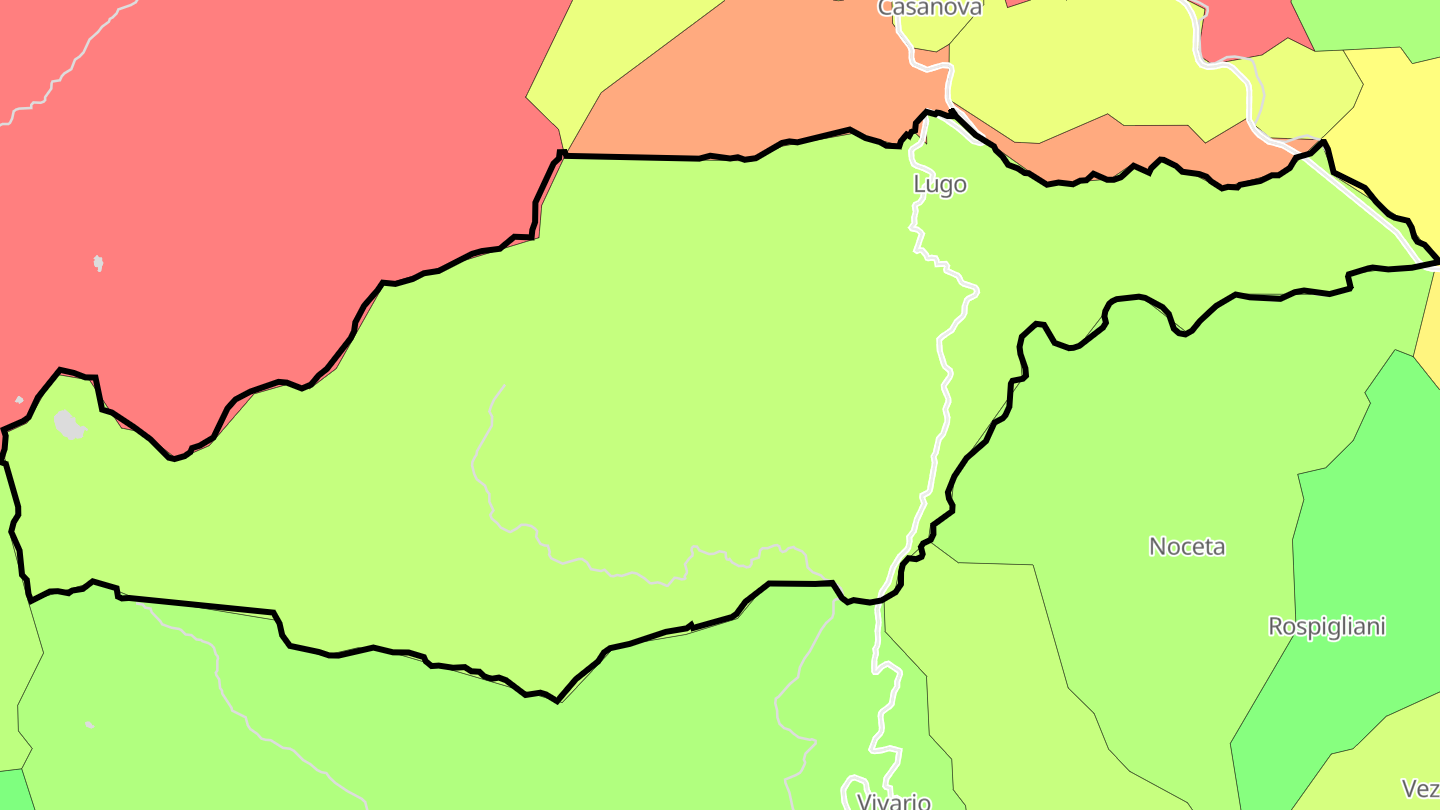Carte des prix de l'immobilier Venaco